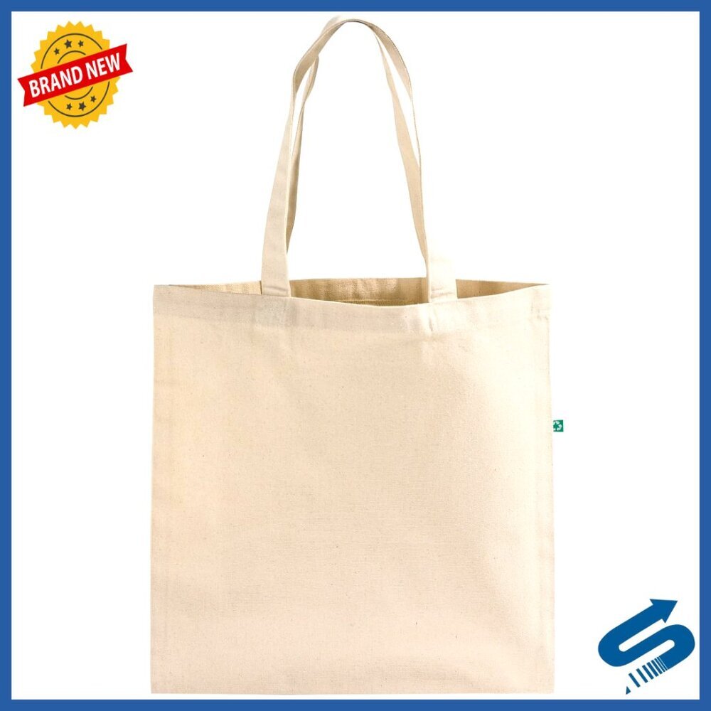 Heavy Duty Recycled Canvas Tote Bags Bulk Pack Eco-Friendly Reusable